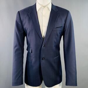 G-STAR Size 40 CL Core 2 Navy Black Wool Blend Notch Lapel Sport Coat